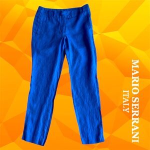 Mario Serrani Linen Vibrant Blue Trousers